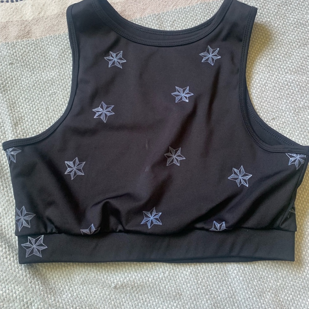 CHRLDR Black Top with Star Accents